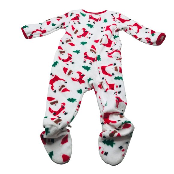 Just One You Made By Carter's Baby Size 6 Month Dark Santa Footed Pajama New - Picture 2 of 16